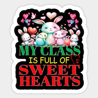 Cute Lovely My Class Is Full Of Sweet Hearts Valentines Day Sticker